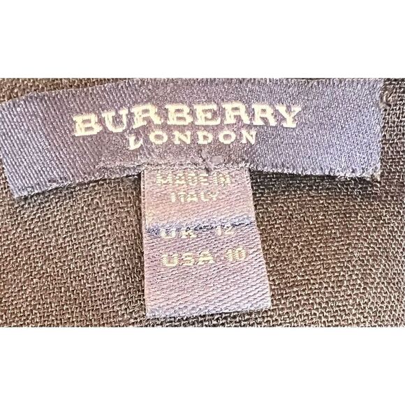 Burberry Black Sleeveless Wool Fold Over Collar Black Dress Size 10 - Picture 9 of 10